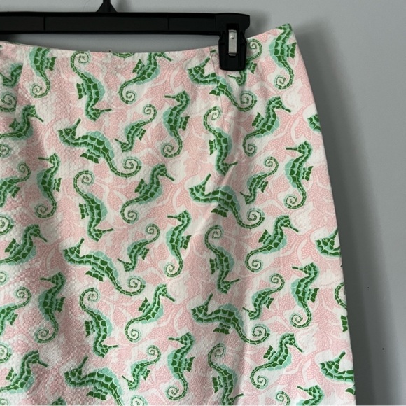 Vineyard Vines Textured Seersucker 100% Cotton Pale Pink Seahorse Mini Skirt 6 - Picture 8 of 15
